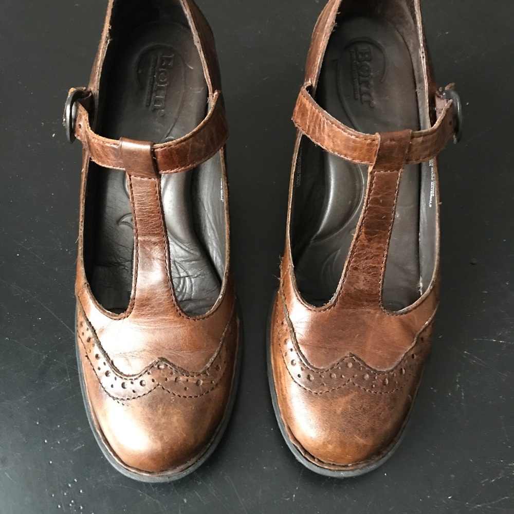 Vintage BORN leather high heel Mary Jane Size 8.5 - Picture 5 of 7